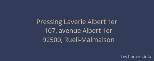 Pressing Laverie Albert 1er