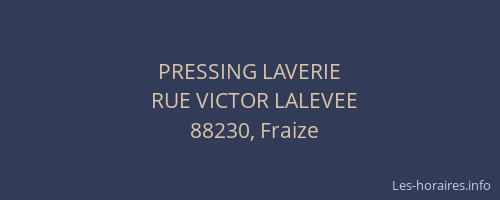 PRESSING LAVERIE