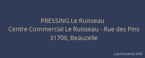 PRESSING Le Ruisseau