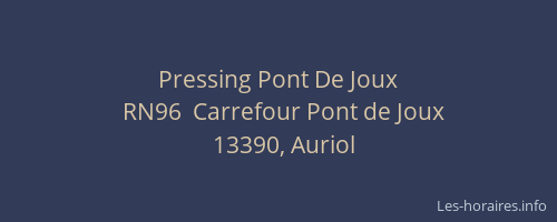 Pressing Pont De Joux