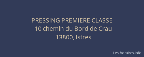 PRESSING PREMIERE CLASSE