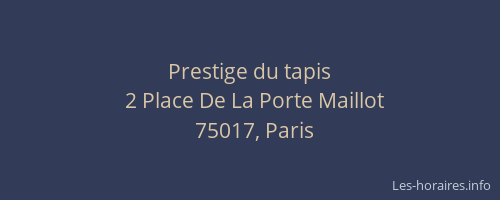 Prestige du tapis