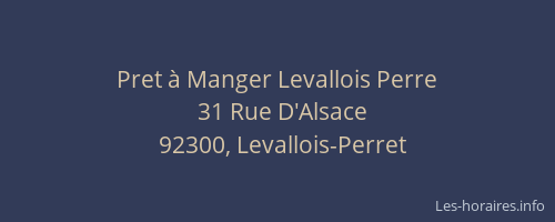 Pret à Manger Levallois Perre