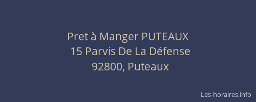 Pret à Manger PUTEAUX