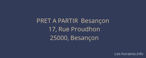 PRET A PARTIR  Besançon