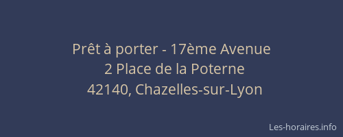 Prêt à porter - 17ème Avenue