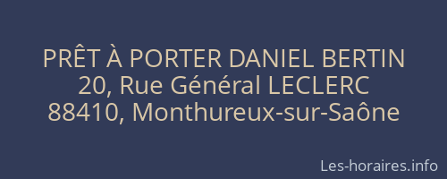 PRÊT À PORTER DANIEL BERTIN
