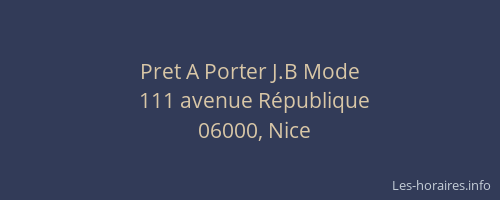 Pret A Porter J.B Mode