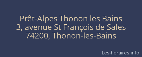 Prêt-Alpes Thonon les Bains