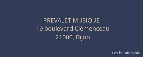 PREVALET MUSIQUE