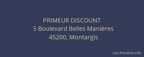 PRIMEUR DISCOUNT