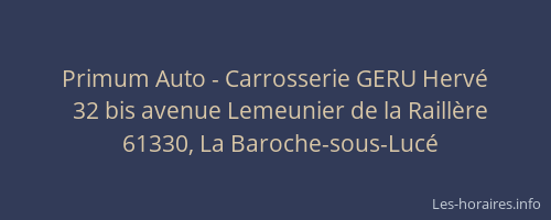 Primum Auto - Carrosserie GERU Hervé
