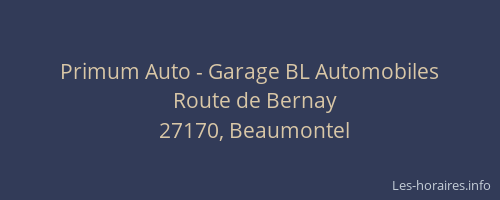 Primum Auto - Garage BL Automobiles