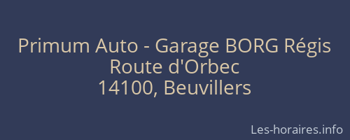 Primum Auto - Garage BORG Régis