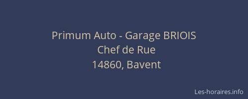 Primum Auto - Garage BRIOIS