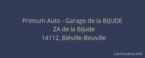 Primum Auto - Garage de la BIJUDE