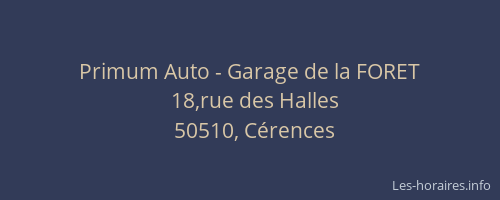 Primum Auto - Garage de la FORET