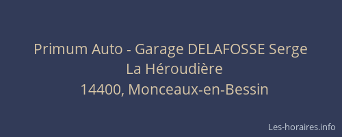 Primum Auto - Garage DELAFOSSE Serge