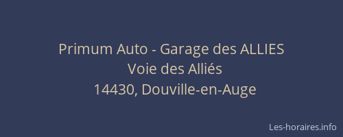 Primum Auto - Garage des ALLIES