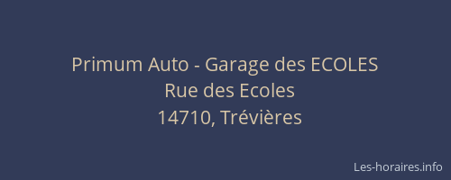Primum Auto - Garage des ECOLES