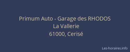 Primum Auto - Garage des RHODOS