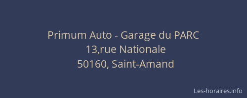 Primum Auto - Garage du PARC