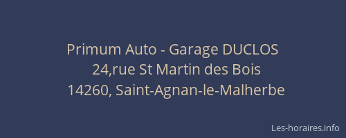 Primum Auto - Garage DUCLOS
