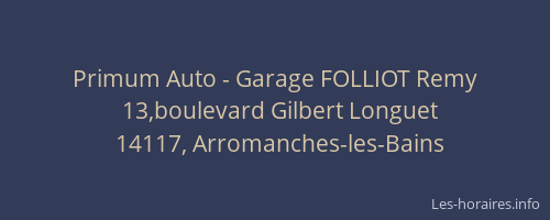 Primum Auto - Garage FOLLIOT Remy