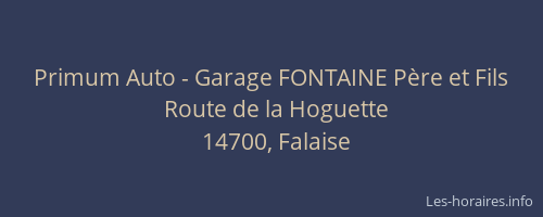 Primum Auto - Garage FONTAINE P&egrave;re et Fils