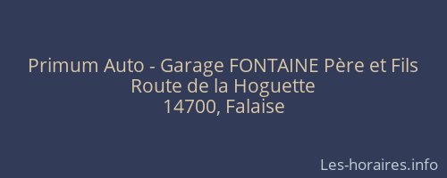 Primum Auto - Garage FONTAINE Père et Fils