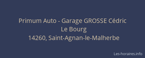 Primum Auto - Garage GROSSE Cédric