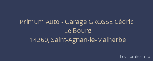 Primum Auto - Garage GROSSE C&eacute;dric