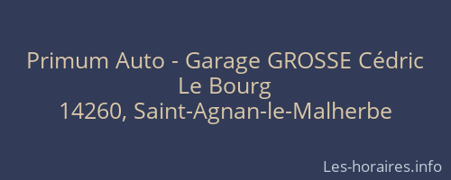 Primum Auto - Garage GROSSE Cédric