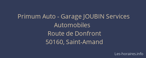 Primum Auto - Garage JOUBIN Services Automobiles
