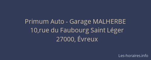 Primum Auto - Garage MALHERBE