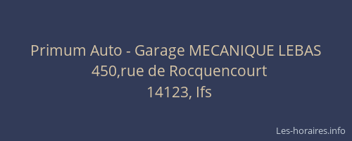 Primum Auto - Garage MECANIQUE LEBAS