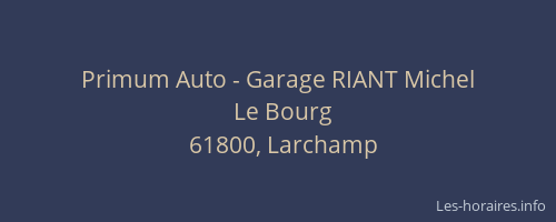 Primum Auto - Garage RIANT Michel