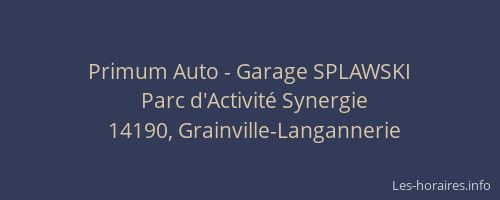 Primum Auto - Garage SPLAWSKI