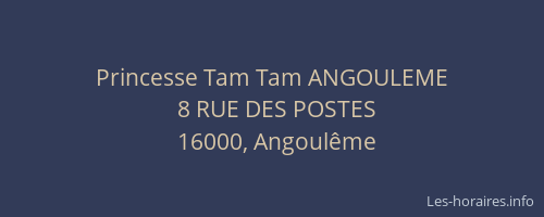Princesse Tam Tam ANGOULEME