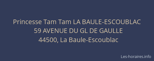 Princesse Tam Tam LA BAULE-ESCOUBLAC