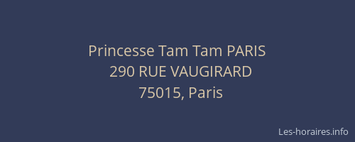 Princesse Tam Tam PARIS