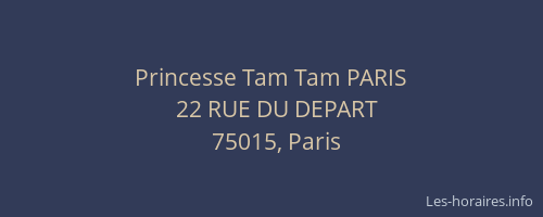 Princesse Tam Tam PARIS