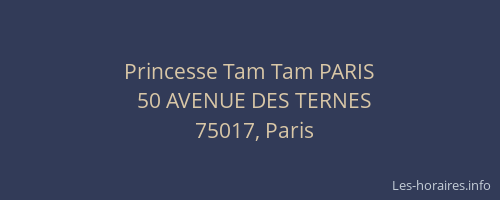Princesse Tam Tam PARIS