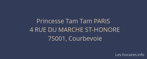 Princesse Tam Tam PARIS