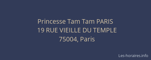 Princesse Tam Tam PARIS