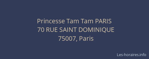 Princesse Tam Tam PARIS