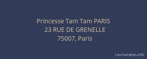 Princesse Tam Tam PARIS