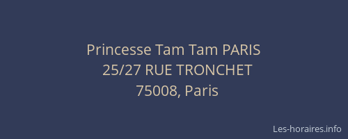Princesse Tam Tam PARIS
