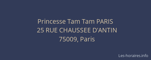 Princesse Tam Tam PARIS