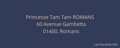 Princesse Tam Tam ROMANS